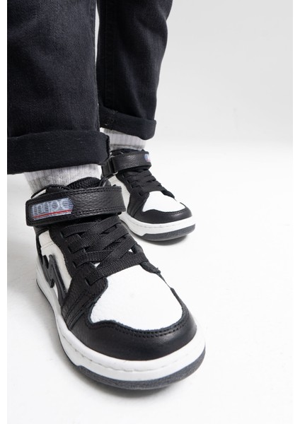 Unisex Çocuk Siyah-Beyaz Hakiki Deri Anatomik Günlük Bot fırsatları