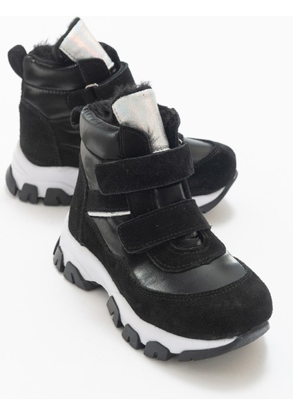 Kız Çocuk Siyah Hakiki Deri Suya Dayanıklı Anatomik Günlük Bot indirimleri