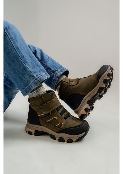 Erkek Çocuk Haki Hakiki Deri Anatomik Günlük Bot fiyatları