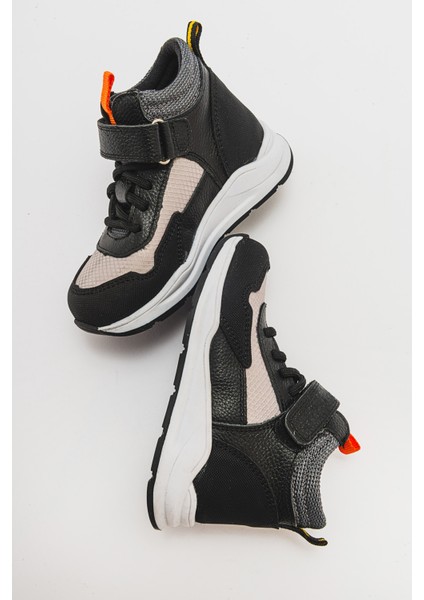 Erkek Çocuk Siyah Hakiki Deri Suya Dayanıklı Anatomik Günlük Bot indirimleri