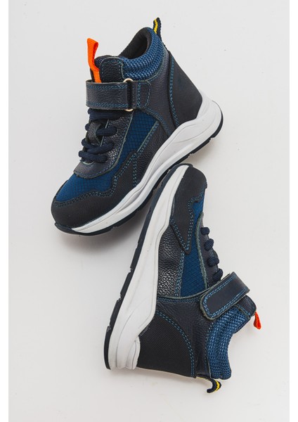 Erkek Çocuk Lacivert Hakiki Deri Suya Dayanıklı Anatomik Günlük Bot indirimleri