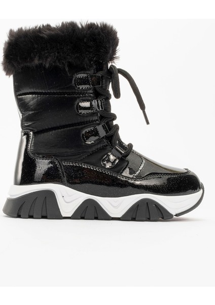 Kız Çocuk Siyah Simli Rugan Deri Suya Dayanıklı Günlük Bot indirimleri