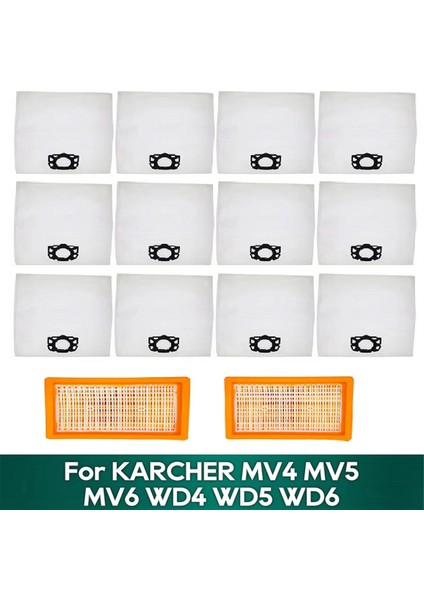 Yıkanabilir Filtre Toz Torbası Karcher Mv4 Mv5 Mv6 Wd4 Wd5 Wd6 WD5P WD6P Premium Vakum Parçaları Yedek Aksesuarlarına Uygun (Yurt Dışından)