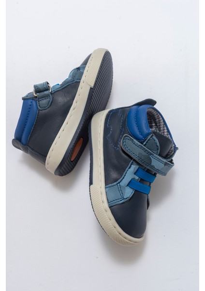 Erkek Çocuk Lacivert Hakiki Deri Suya Dayanıklı Anatomik Ilk Adım Bot indirimleri