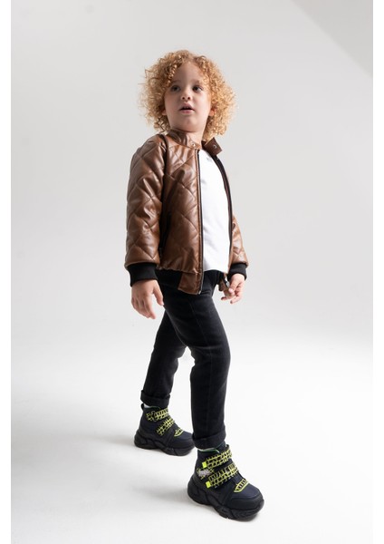 Erkek Çocuk Siyah Suya Dayanıklı Anatomik Günlük Bot