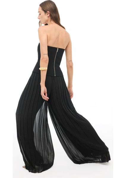 Siyah Yüksek Bel Geniş Paça Pantolon fırsatları