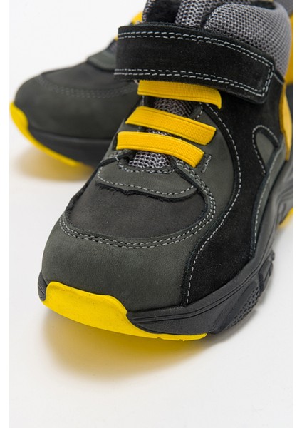 Erkek Çocuk Gri-Sarı Hakiki Deri Suya Dayanıklı Anatomik Günlük Bot fiyatları