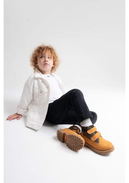 Erkek Çocuk Sarı Hakiki Deri Suya Dayanıklı Günlük Bot fiyatları