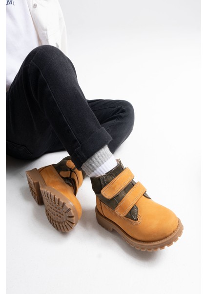 Erkek Çocuk Sarı Hakiki Deri Suya Dayanıklı Günlük Bot indirimleri