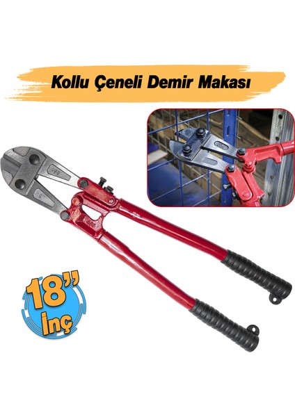 (18'') Kollu Çeneli Kupplon Demir Kesme Makası Çubuk Inşaat Teli Metal Kesim Makası Vanadyum Çelik