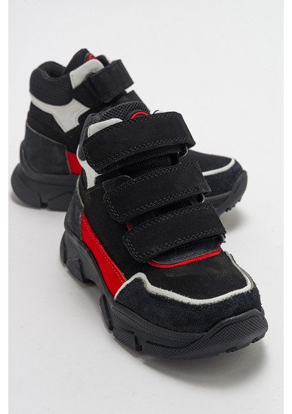 Erkek Çocuk Siyah Hakiki Deri Anatomik Günlük Bot fırsatları