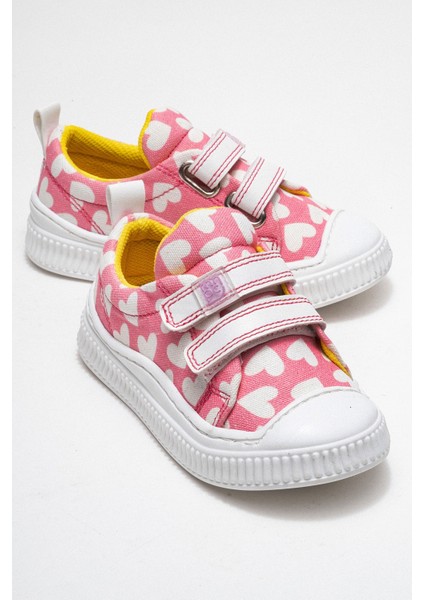 Kız Çocuk Pembe Kalpli Sneaker Ayakkabı
