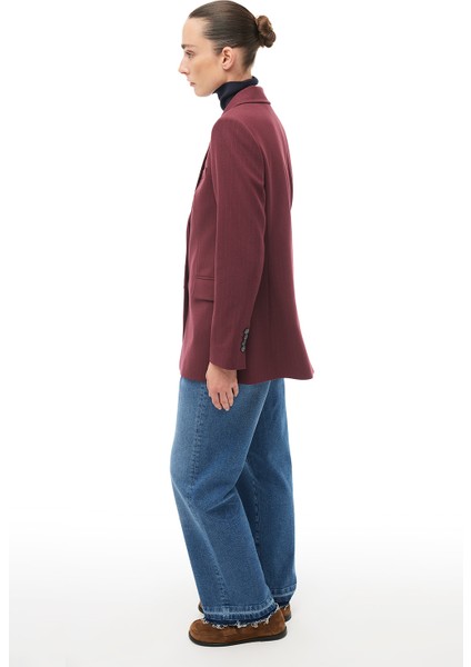 Bordo Kırlangıç Yaka Ceket modelleri