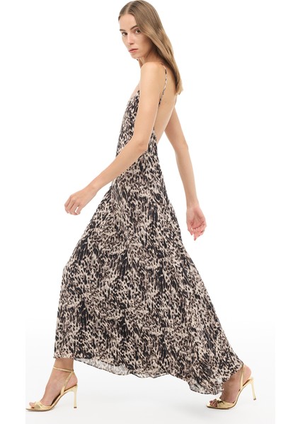 Kahverengi V-Yaka Uzun Elbise fiyatları