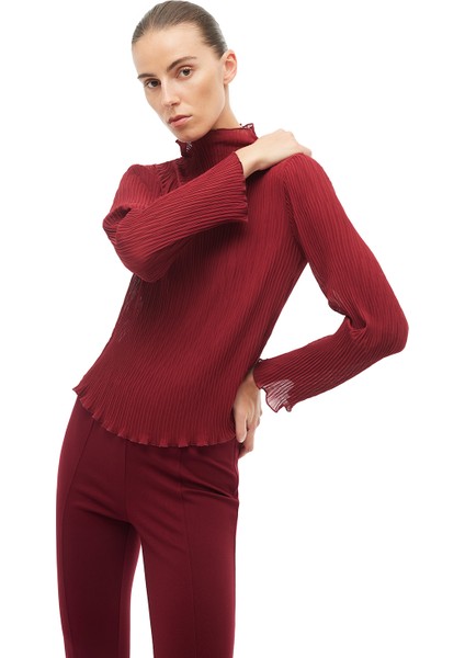 Bordo Balıkçı Yaka Bluz fiyatları