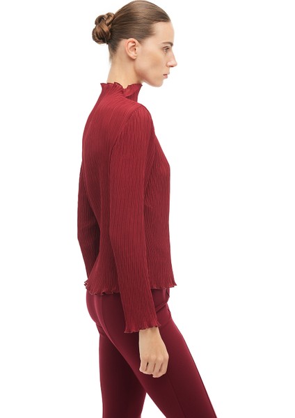 Bordo Balıkçı Yaka Bluz modelleri