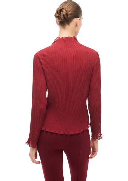 Bordo Balıkçı Yaka Bluz fırsatları