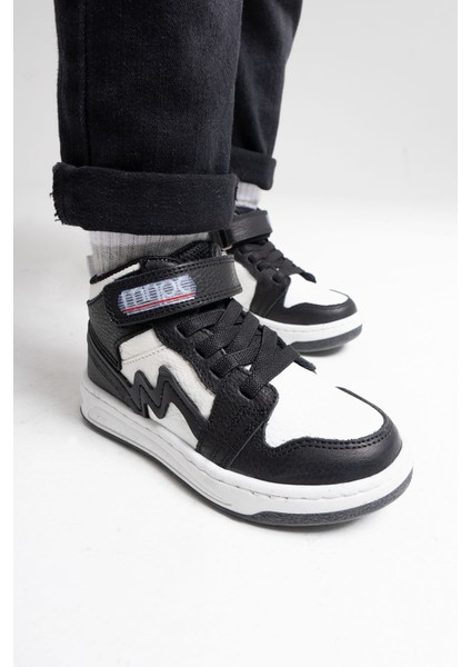 Unisex Çocuk Siyah-Beyaz Hakiki Deri Anatomik Günlük Bot fırsatları