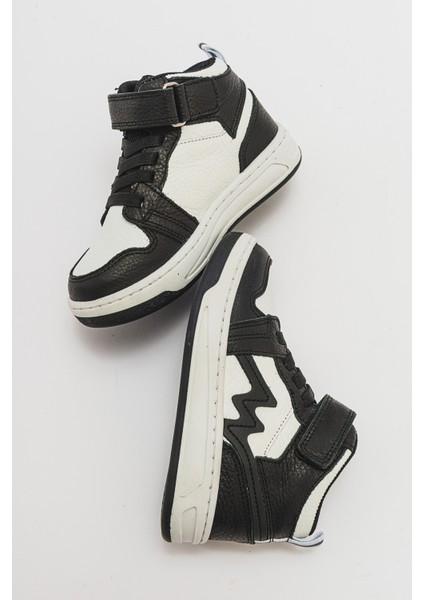 Unisex Çocuk Siyah-Beyaz Hakiki Deri Anatomik Günlük Bot indirimleri