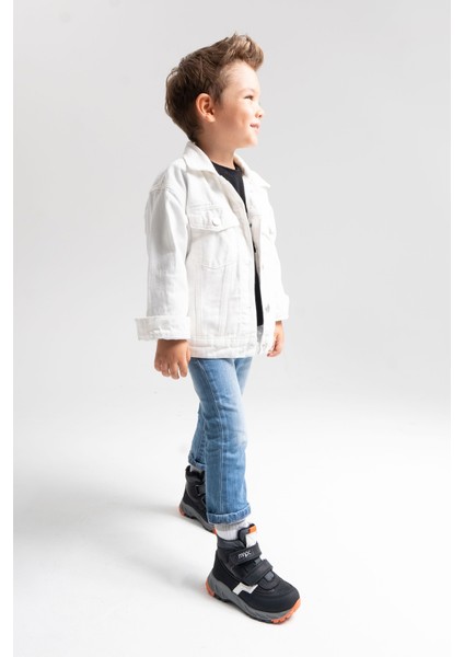 Erkek Çocuk Siyah Hakiki Deri Anatomik Günlük Bot fiyatları