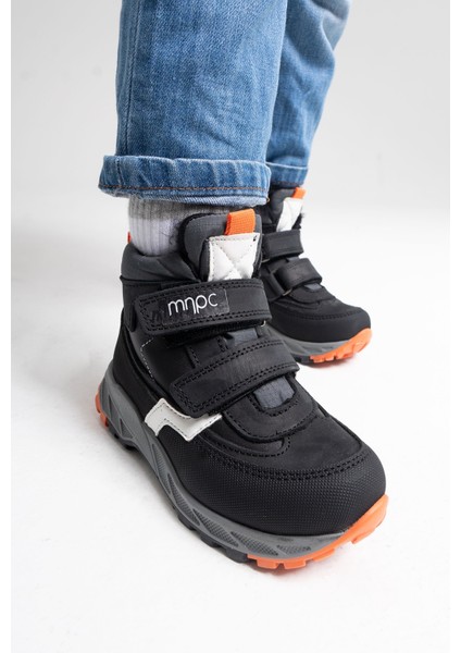 Erkek Çocuk Siyah Hakiki Deri Anatomik Günlük Bot indirimleri