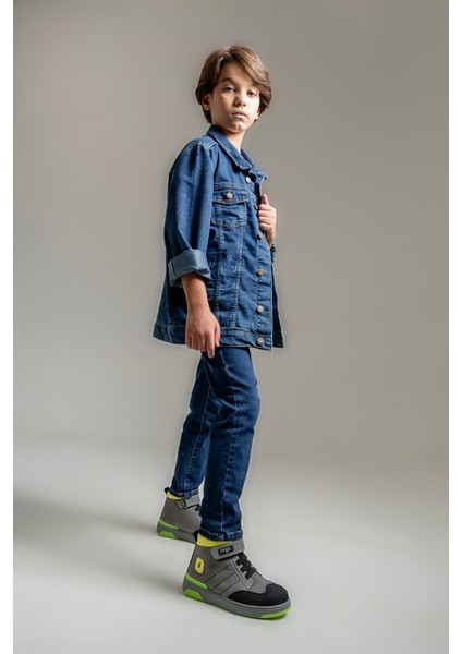 Erkek Çocuk Gri Hakiki Deri Anatomik Günlük Bot fiyatları