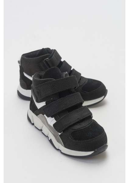 Erkek Çocuk Siyah Hakiki Deri Anatomik Günlük Bot indirimleri