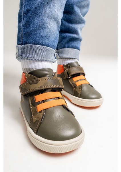 Erkek Çocuk Haki Hakiki Deri Suya Dayanıklı Anatomik Ilk Adım Bot indirimleri