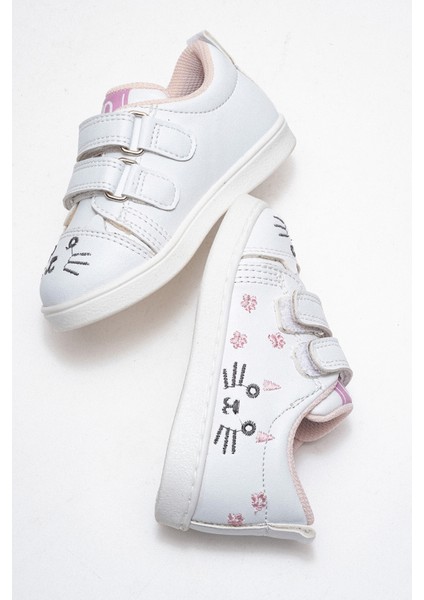Kız Çocuk Beyaz Kedili Sneaker Ayakkabı fırsatları