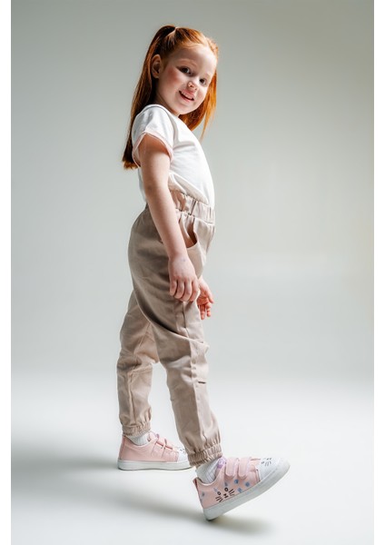 Kız Çocuk Pudra Kedili Sneaker Ayakkabı fırsatları