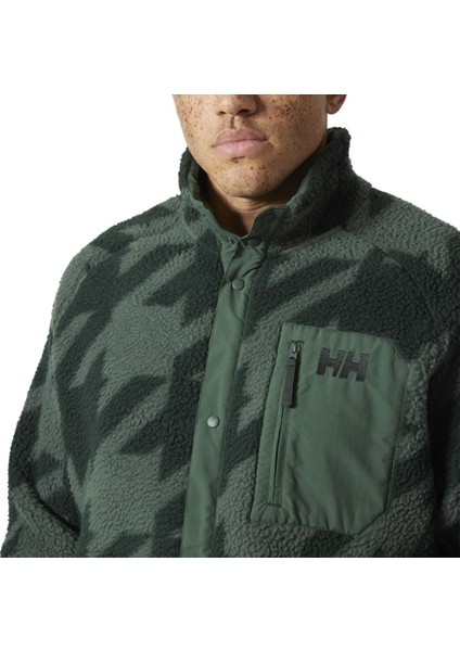 Panorama Printed Pile Snap Erkek Polar fırsatları