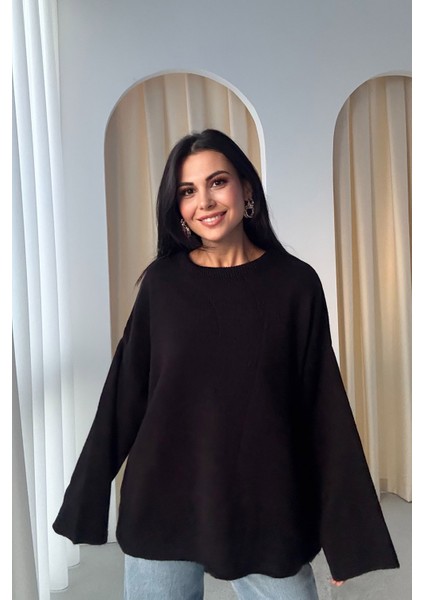 Siyah Bisiklet Yaka Oversize Pinterest Triko kazak modelleri