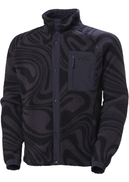 Panorama Printed Pile Snap Mont Erkek Polar