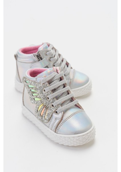 Kız Çocuk Gümüş Hakiki Deri Suya Dayanıklı Anatomik Ilk Adım Bot