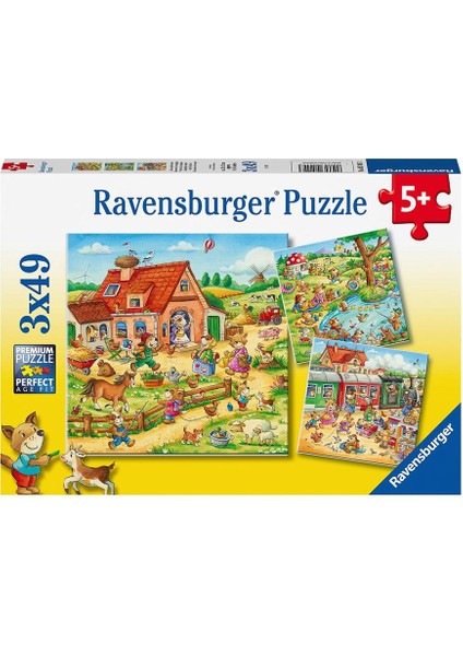 Puzzle Köyde Tatil 3X49 Parça