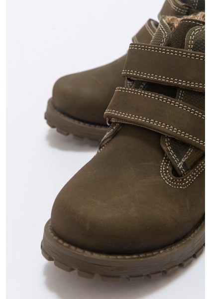 Erkek Çocuk Haki Hakiki Deri Suya Dayanıklı Anatomik Günlük Bot fiyatları