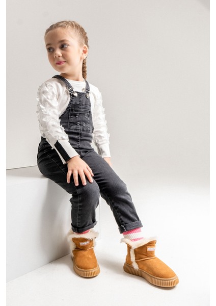 Kız Çocuk Cat Hakiki Deri Hakiki Kürklü Suya Dayanıklı Bot