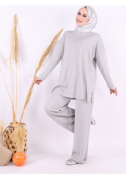 18197 Simli Triko Tunik Pantolon Takım Gri fiyatları
