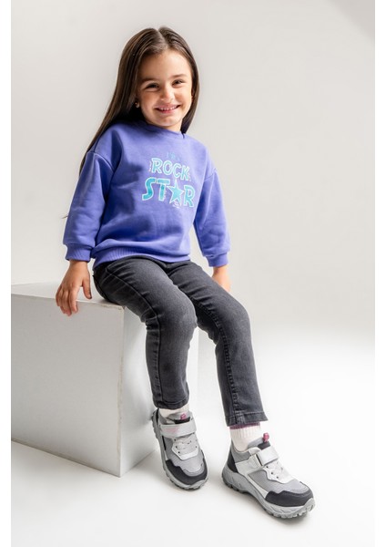 Kız Çocuk Gri-Pembe Su Geçirmez Anatomik Outdoor Ayakkabı