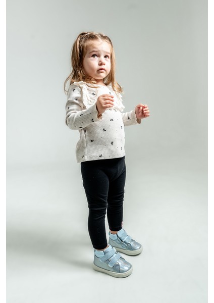 Kız Çocuk Mavi Hakiki Deri Suya Dayanıklı Anatomik Günlük Bot