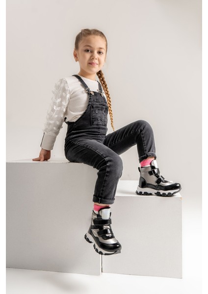 Kız Çocuk Platin Hakiki Deri Suya Dayanıklı Anatomik Günlük Bot