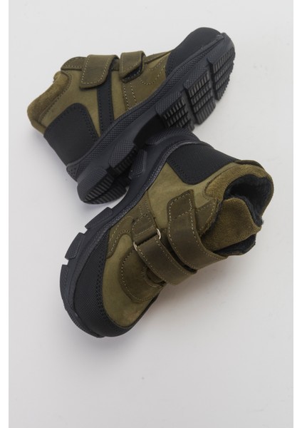 Erkek Çocuk Haki Hakiki Deri Suya Dayanıklı Günlük Bot indirimleri