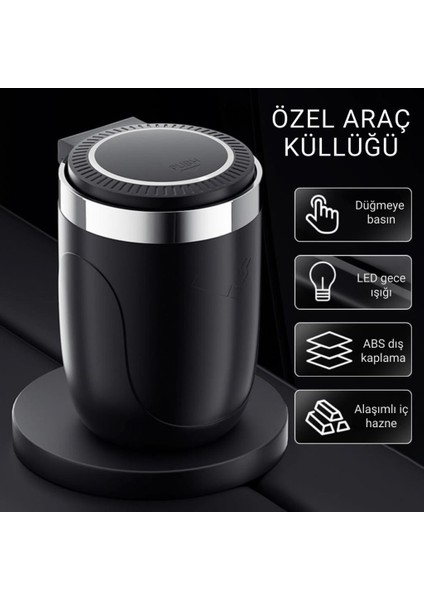 Premium Car Ashtray LED Işıklı Taşınabilir Kapaklı Araba Küllük Kül Tablası Yıkanabilir Küllük fiyatları
