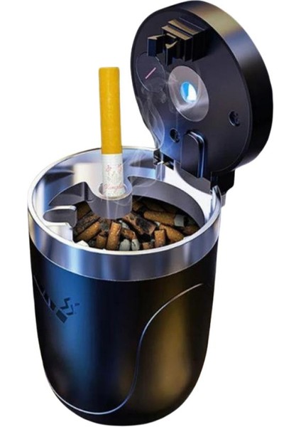 Premium Car Ashtray LED Işıklı Taşınabilir Kapaklı Araba Küllük Kül Tablası Yıkanabilir Küllük