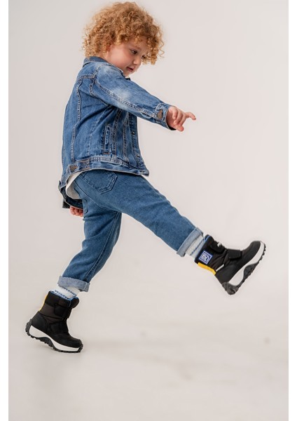 Erkek Çocuk Siyah Su Geçirmez Anatomik Günlük Bot