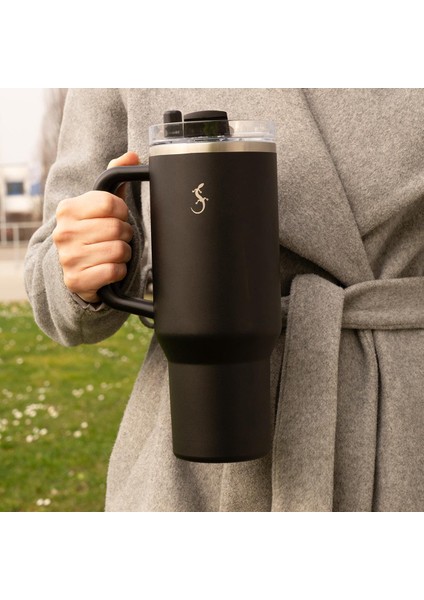 - “big Cup” 1.2 L Mat Siyah, paslanmaz çelik termos - Uzatılabilir pipetli, çift cidarlı, sızdırmaz - 240978 fiyatları