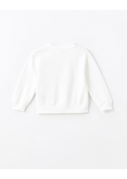Lcw Kids Ekru Bisiklet Yaka Kız Çocuk Kalın Sweatshirt modelleri