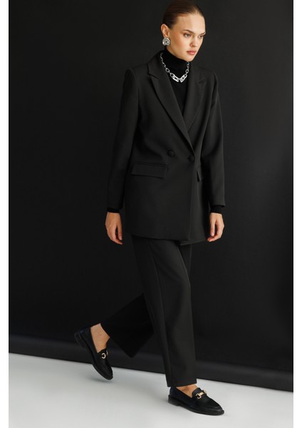 Oversize Siyah Kruvaze Blazer Ceket fiyatları