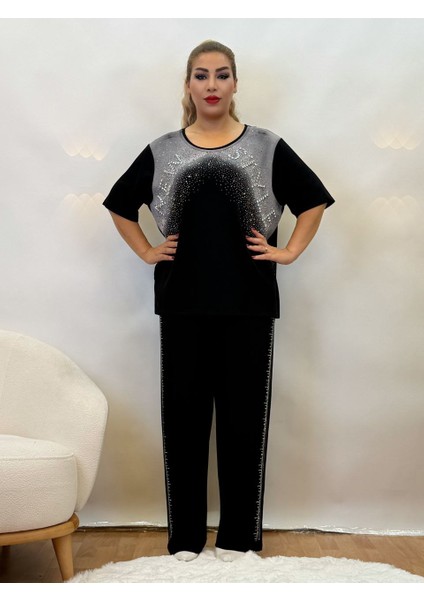 Abiye Bluz Kadın Taşlı Yazlık Oversize Üç Renk: Sarı, Pembe, Siyah Şık Yarım Kollu Kristal Taşlı modelleri