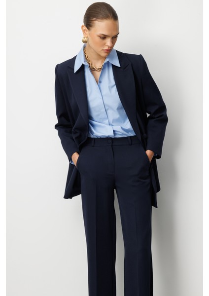 Oversize Lacivert Kruvaze Blazer Ceket indirimleri